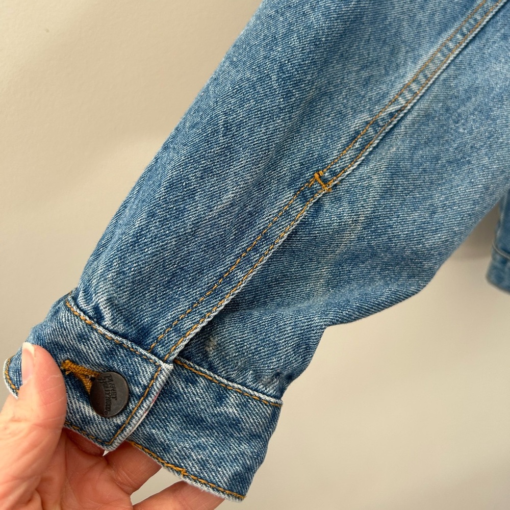 Vintage Blue Denim Jean Jacket with Red Script - Picture 6 of 10